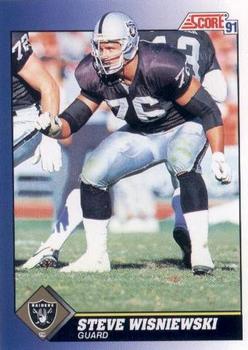 Steve Wisniewski Los Angeles Raiders 1991 Score NFL #76